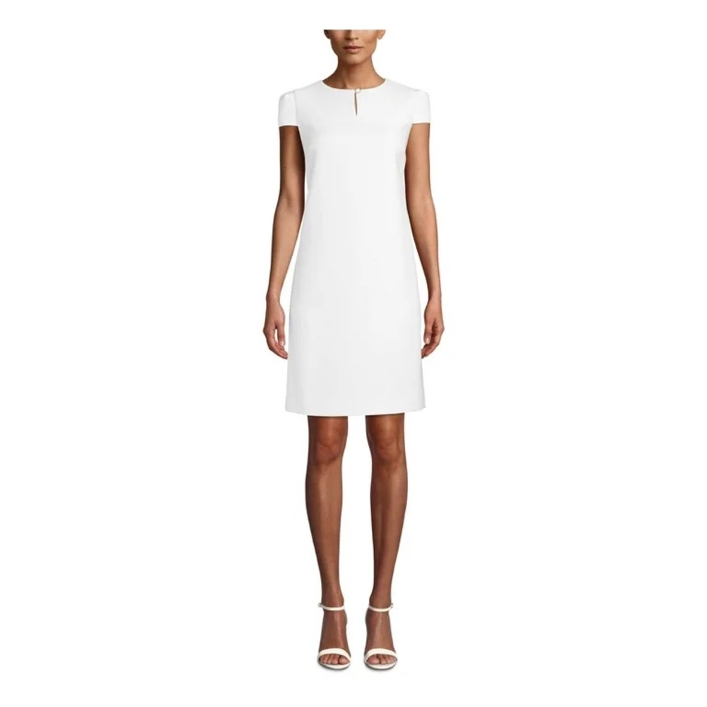 ANNE KLEIN Women’s white cap sleeve keyhole cocktail body con dress size 4